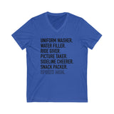 Sports Mom Mom Unisex Jersey Short Sleeve V-Neck Tee