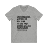 Sports Mom Mom Unisex Jersey Short Sleeve V-Neck Tee