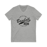Baseball Mom Life Unisex Jersey Short Sleeve V-Neck Tee