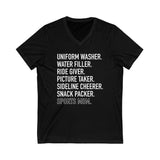 Sports Mom Mom Unisex Jersey Short Sleeve V-Neck Tee
