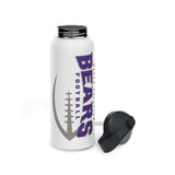 Bears Football Stainless Steel Water Bottle, Standard Lid