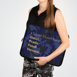 Blue camo I speak fluent Italian Laptop Sleeve