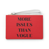 Bright red more issues than vogue clutch