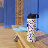Bears Soccer Heart Stainless Steel Water Bottle, Standard Lid