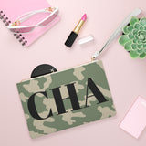 CHA NEL camo clutch bag