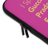 Hot pink I speak fluent Italian Laptop Sleeve