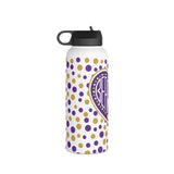Bears Soccer Heart Stainless Steel Water Bottle, Standard Lid