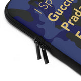 Blue camo I speak fluent Italian Laptop Sleeve