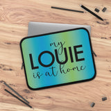 Blue green ombré my Louie is at home Laptop Sleeve