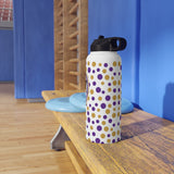 Bears Soccer Heart Stainless Steel Water Bottle, Standard Lid