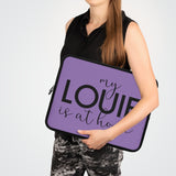 Purple my Louie is at home Laptop Sleeve