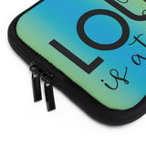 Blue green ombré my Louie is at home Laptop Sleeve