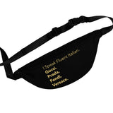 Black and gold fluent Italian Fanny pack