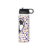 Bears Soccer Heart Stainless Steel Water Bottle, Standard Lid