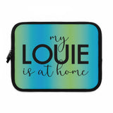 Blue green ombré my Louie is at home Laptop Sleeve