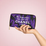 Purple camo bags under my eyes Zipper Wallet