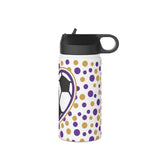 Bears Soccer Heart Stainless Steel Water Bottle, Standard Lid