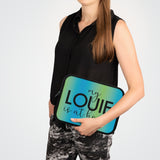 Blue green ombré my Louie is at home Laptop Sleeve
