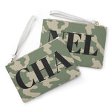 CHA NEL camo clutch bag