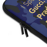 Blue camo I speak fluent Italian Laptop Sleeve