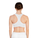 NY/LA blue writing sports bra