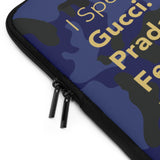 Blue camo I speak fluent Italian Laptop Sleeve