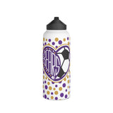 Bears Soccer Heart Stainless Steel Water Bottle, Standard Lid