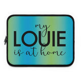 Blue green ombré my Louie is at home Laptop Sleeve