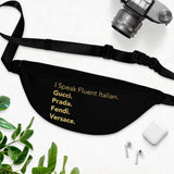 Black and gold fluent Italian Fanny pack