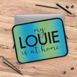 Blue green ombré my Louie is at home Laptop Sleeve