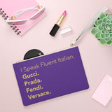 Fluent Italian Purple Clutch Gold writing