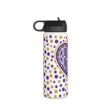 Bears Soccer Heart Stainless Steel Water Bottle, Standard Lid
