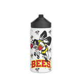 Bees all over Stainless Steel Water Bottle, Standard Lid