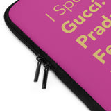 Hot pink I speak fluent Italian Laptop Sleeve