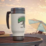 Strongsville hockey Stainless Steel Travel Mug with Handle, 14oz