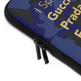 Blue camo I speak fluent Italian Laptop Sleeve