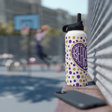 Bears Soccer Heart Stainless Steel Water Bottle, Standard Lid
