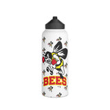 Bees all over Stainless Steel Water Bottle, Standard Lid