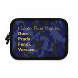Blue camo I speak fluent Italian Laptop Sleeve