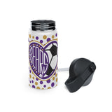 Bears Soccer Heart Stainless Steel Water Bottle, Standard Lid