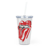 Kiss world tour plastic Tumbler with Straw