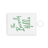 Saffiano green Beverly Hills Leather Card Holder