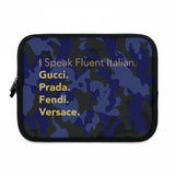 Blue camo I speak fluent Italian Laptop Sleeve