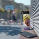 Bears Basketball Scratch Stainless Steel Water Bottle, Standard Lid