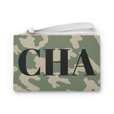 CHA NEL camo clutch bag