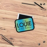 Blue green ombré my Louie is at home Laptop Sleeve