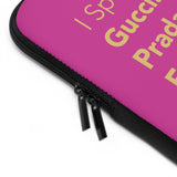 Hot pink I speak fluent Italian Laptop Sleeve