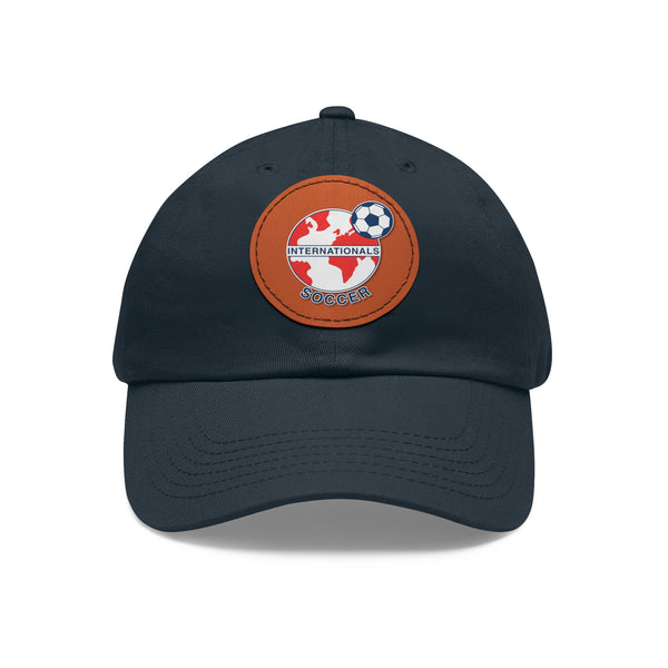 Internationals Dad Hat with Leather Patch (Round)