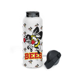 Bees all over Stainless Steel Water Bottle, Standard Lid