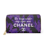 Purple camo bags under my eyes Zipper Wallet